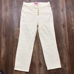 Lilly Pulitzer South Ocean High Rise Jeans Lemon Meringue Women’s Size 8